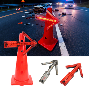 Luz <span class=keywords><strong>de</strong></span> Señalización LED <span class=keywords><strong>de</strong></span> Seguridad Recargable con Certificación CE ROHS, Luz <span class=keywords><strong>de</strong></span> Guía <span class=keywords><strong>de</strong></span> <span class=keywords><strong>Flecha</strong></span> LED Plegable Portátil con 64 LED para Camiones y Automóviles - Product Image 1