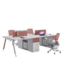 Ensemble de chaises de bureau haut de gamme pour personnel, bureau informatique moderne avec cloisons, matériau ignifuge, personnalisable, bureau amovible