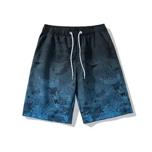 OEM Custom Logo Men's Plus Size Swim Shorts Trunks Quick Dry Nylon Fabric Surf Board Printed Swimwear Beach Short