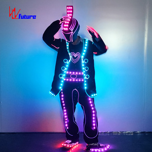 Vente chaude Glowing Dance Stage Performance Dj Costumes Fibre Optique Lumineux Vêtements Led Light up Hommes Costumes - Product Image 5