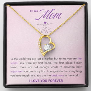 Collar con Colgante de Corazón de Cobre Clásico para Mi Mamá, con Tarjeta de Texto Personalizado - Regalo del Día de la Madre para Mamá - Product Image 3