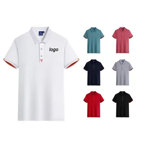 Хлопковые рубашки-поло для гольфа, мужские рубашки-поло большого размера из полиэстера и спандекса