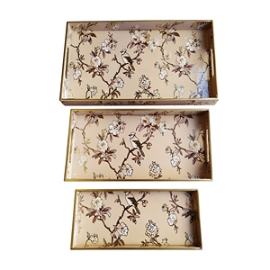 Bandeja de Madera MDF para Servir Té, con Estampado Colorido Meena, Bandeja Decorativa para Desayuno y Aperitivos, para Hogar y Hotel, Venta al Por Mayor de Fábrica - Product Image 2