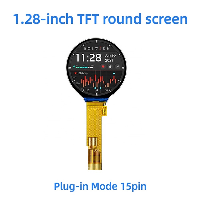 QTSS 1.28-inch TFT Round Screen 240RGB*240DOTS GC9A01 Driver IC 400 Brightness 4LineSPI Portable Device