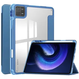 Housse de protection en cuir transparente à trois volets pour Xiaomi Redmi Pad 10.6 housse de protection intelligente pour Xiaomi pad6/pad6 pro