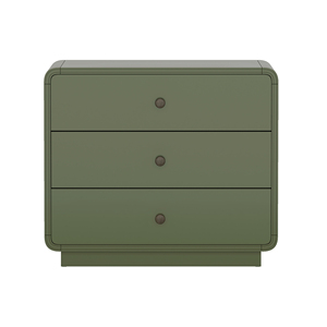 Green Nightstand With Three <b>Drawers</b> Modern <b>Storage</b> Unit Bedroom Furniture - Product Image 1