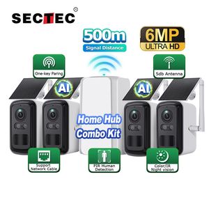 Sectec PTZ camera HD 6MP ngoài trời IP an ninh <span class=keywords><strong>Home</strong></span> <span class=keywords><strong>Hub</strong></span> Combo kit wifi Repeater 4-Cam gói năng lượng mặt trời Wifi năng lượng mặt trời Mạng Máy Ảnh Bộ dụng cụ - Product Image 1