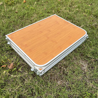 Nouveau Mini pique-nique Barbecue en aluminium Table à manger extérieure légère Portable triple pliable Table de Camping