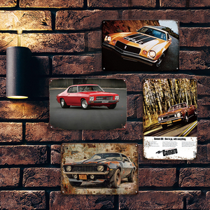 Targa in Metallo Classica Camaro Muscle Car, Decorazione <span class=keywords><strong>Vintage</strong></span> per Garage, Man Cave, Poster da Parete per Appassionati di Auto - Product Image 3