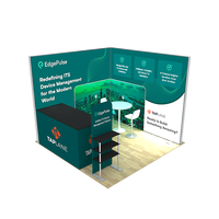 Stand d'exposition modulaire SEG rétroéclairé 10x10 pieds, sans outil, en aluminium, portable, personnalisé, pour salons professionnels et événements