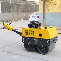 Livraison gratuite Double tambour petit Mini rouleau compresseur à main prix du rouleau compacteur
