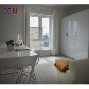 Ventana Abatible de PVC, Diseño Minimalista y Liso, Esquinas Soldadas, Doble Acristalamiento, Alto Rendimiento, para Villa Contemporánea, Hoja Plana - Product Image 1