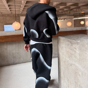 Produttori di Abbigliamento <span class=keywords><strong>Tuta</strong></span> Personalizzata da <span class=keywords><strong>Uomo</strong></span> in Cotone Poliestere e Neoprene con Lavaggio Acido Composta da Felpa con Zip e <span class=keywords><strong>Pantaloni</strong></span> - Product Image 4