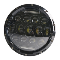 Pour Jeep Wrangler 75W rond 7 pouces phare moto phare LED avec blanc haut/bas faisceau DRL couleur éclairage automobile