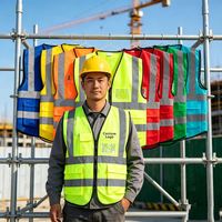 Gilet de sécurité réfléchissant vert fluorescent haute visibilité imprimé sur mesure pour événements et activités promotionnelles avec logo personnalisé