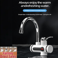 Robinet électrique instantané à double usage pour le chauffage de la baignoire Affichage LED de la température de l'eau chaude et froide Plastique Classe d'efficacité énergétique