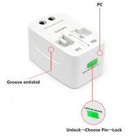 Adaptador de Corriente Universal de Viaje, Nuevo, Portátil, Internacional, para EE. UU., Reino Unido, UE, AU, Enchufe Inteligente con Múltiples Puertos USB para Laptop LED DC