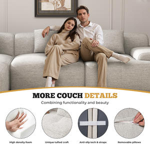 Sofá Cama Modular Moderno en Forma de L, Relleno de Esponja Chenille, Diseño Convertible, Duradero y Ecológico - Product Image 5