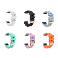 Tali Jam Tangan Silikon Lembut Cocok untuk Garmin Fenix ​​7S 6S 5S Plus, Gelang Pengganti Lepas Cepat 20Mm dengan Desain Gesper Emas.