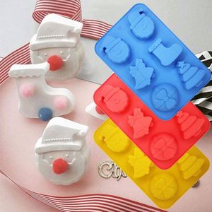 Handmade Christmas Tree Silicone Mold Santa Claus Shape for Pudding Candy Ice Cube Cake <b>Tools</b> DIY Decor Soap Food Bag - Product Image 2