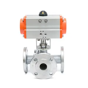 6 Inch 2 Way Stainless Steel 304 Ansi 150lb High Temperature Steam Heat Transfer Oil Cut Off Pneumatic Flanged Ball Valve