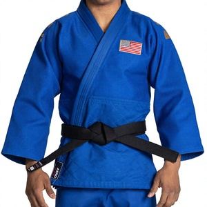 Kimono de judo AERO AFI bleu, style uniforme unisexe, patch durable, tissu polyester/coton 480g, tenue de compétition, coupe ample - Product Image 1