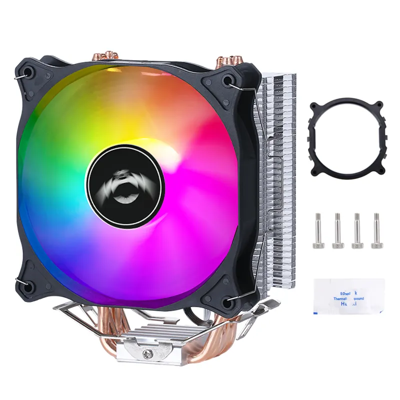 Ordinateur 4 caloduc Tuyau en cuivre E5 x79 ventilateur refroidisseur cpu 120 mm Illuminé 2011 carte mère x99 ventilateur de refroidissement de carte mère Silencieux