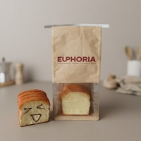 Sacs en papier kraft personnalisés de qualité alimentaire avec fenêtre pour biscuits et toasts, impression de logo sur mesure, commande en gros