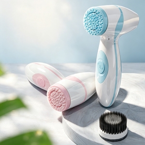 Cepillo de Limpieza Facial Eléctrico Profesional de Silicona, Resistente al Agua IPX, 2 Velocidades, 3 Cabezales de Repuesto, Desmaquillante, para Hogar y Auto - Product Image 1