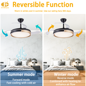 Ventilador de Techo Retráctil RGB de 42/48 Pulgadas con Luz, Motor DC Silencioso, LED Regulable - Ventilador Inteligente Moderno para Sala de Estar y Dormitorio - Product Image 3