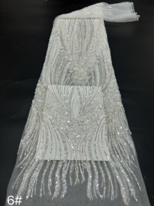 Tissu en dentelle de tulle <span class=keywords><strong>à</strong></span> sequins perlés tissé métallique style Art Déco G4097, 100 % polyester, 8 couleurs, pour robes de soirée Charleston des années 20 pour filles - Product Image 6