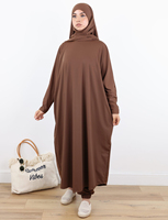Burkini Khimar Grande Taille Personnalisé à Séchage Rapide pour Femmes Musulmanes, Protection UPF50+, Matière Polyester/Spandex pour l'Été