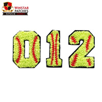 Appliques brodées en chenille personnalisées en gros pour vêtements, chapeaux et autres articles – Lettres thermocollantes pour le softball