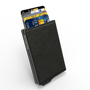 ที่ใส่บัตรอลูมิเนียม CardHoda ป้องกัน RFID กระเป๋าสตางค์ใบสั้น ดีไซน์มินิมอล ซับในผ้าแคนวาสสีดำ สำหรับทุกเพศ - Product Image 5
