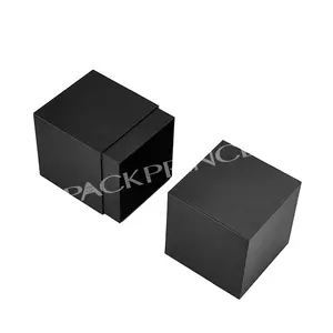 Premium Black Rigid Cardboard 2 Piece Custom Luxury Paper Candle Packaging Box With Lid