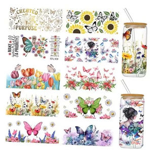 Vinilos UV para Transferencia 3D, Resistentes al Agua, Duraderos, Adhesivos Termoadhesivos para Vasos de Metal de 16 oz, Vinilos Navideños UV para Envolturas - Product Image 1