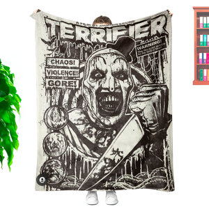 <span class=keywords><strong>Manta</strong></span> de Franela Personalizada con Estampado de Película de Terror de Halloween, <span class=keywords><strong>Manta</strong></span> de Felpa Vintage con Diseño de Payaso Aterrador en Blanco y Negro - Product Image 1