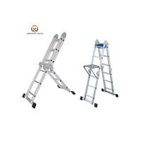 4*3 & 12 marches Escaliers et échelles pliants légers multifonctions en aluminium avec plate-forme de sécurité