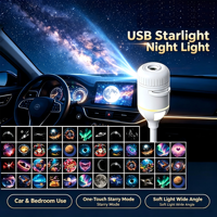 2-in-1 USB Sternenprojektor Lampe Mond Galaxie Nachtlicht RGB LED Deckenprojektor mit Austauschbaren Folien für Schlafzimmer Heimdekoration
