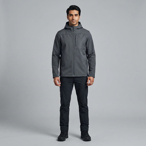 Men's <b>Slim</b> <b>Fit</b> Sports Bonded Softshell <b>Jacket</b> Stand Collar Vintage New Design Breathable Quick-Dry Windproof 100% Cotton - Product Image 1