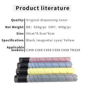 Recharge de toner couleur JUNKE C308 C368 C458 C558 C658 Tn324 pour Konica Minolta - Cartouche complète d'origine - Product Image 2