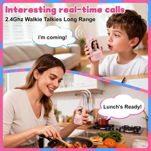 Talkies-walkies vidéo pour enfants, lot de 2, interphone rechargeable, caméra HD, voix, jeux intérieurs et extérieurs, camping, randonnée, garçons, filles, 0-3M, métal - Product Image 3