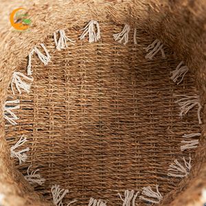 Panier en jacinthe d'eau écologique, vente en gros, paniers décoratifs faits à la main, légers et durables - Product Image 5