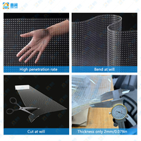 Werbe-3D-Videowand TV Ultra Dünn Selbstklebend P8 P10 Transparenter Flexibler LED-Film Bildschirm für Glasfenster