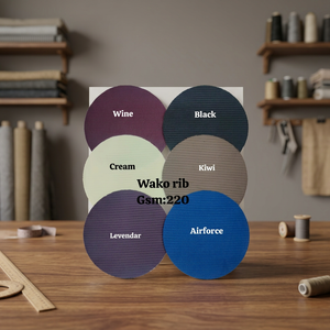 High Elastic 4-Way Stretch Ribbed Spandex Fabric – 220 GSM Textured Polyester Rib Knit Textile for Sportswear, Lowers, and Appar - Product Image 2
