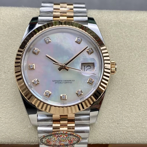 Reloj Mecánico de Lujo de Súper Calidad, Resistente al Agua, 41 mm, Fritillaria, Dos Tonos, Acero 904L, Movimiento 3235, 126-334, Correa Jubilee - Product Image 1