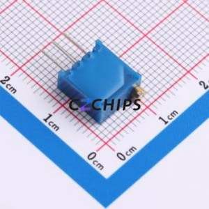 Resistencia Ajustable/Potenciómetro 3296W-1-500LF, Componente de Orificio Pasante (THT)-3P, 9.5x4.9mm, Resistencia de 50 Ohmios, 10%, 500mW, 250ppm ℃ - Product Image 2