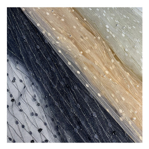 Thiệu Hưng pengda dệt Nylon <span class=keywords><strong>Polyester</strong></span> pursh Xoắn đổ mô hình vàng vải tuyn lưới thêu hạt vải cho Ăn mặc - Product Image 6