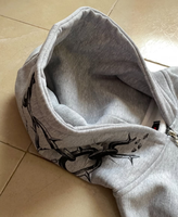 Sweat à capuche streetwear personnalisé, effet délavé soleil, patch DTG, délavé à l'acide, 100% coton, sweat à capuche oversize pour homme, sweat à capuche zippé en molleton bouclette