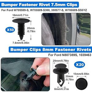 Kit de sujetadores para automóvil, 447 Uds., clips de nailon de plástico, tornillos, retenedores para reparación de carrocería de coche W713297 S300 - Product Image 5